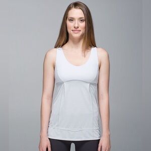 Lululemon Hustle & Bustle Tank Top. 6. Heathered Light Grey White Silver Spoon.